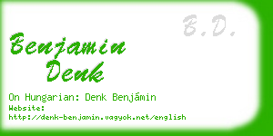 benjamin denk business card