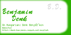 benjamin denk business card